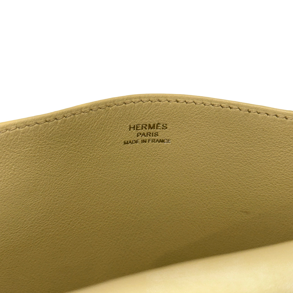 HERMES Leather Halzan Shoulder Bag Yellow Lime