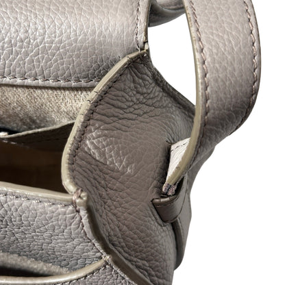 Used CHLOE Grained Calfskin Cross body bag Saddle Bag Grey