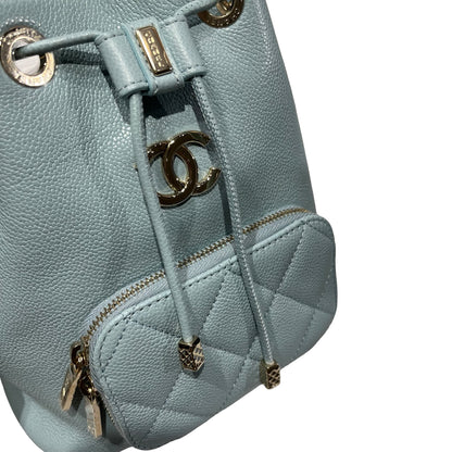 Used CHANEL Cross Body Bag Blue GHW