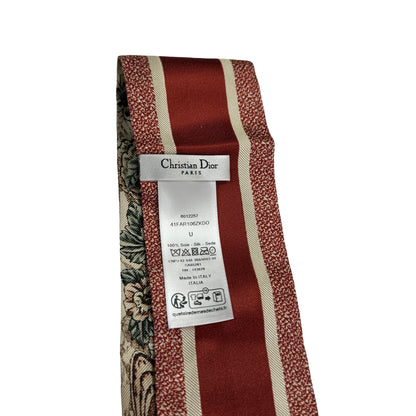Used DIOR Floral Logo Mitzah Twilly Red Beige Multicolor