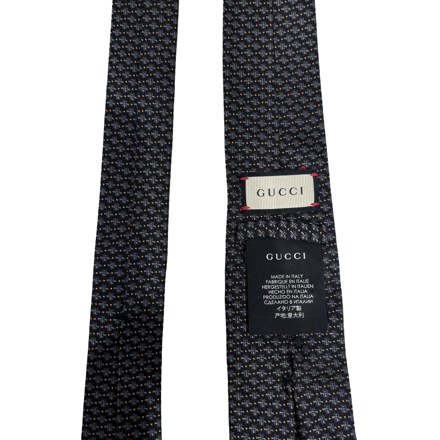 GUCCI BEE EMBROIDERY TIE BLACK [3000207]