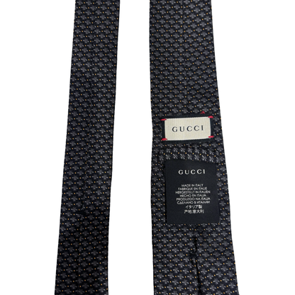 GUCCI BEE EMBROIDERY TIE BLACK [3000207]