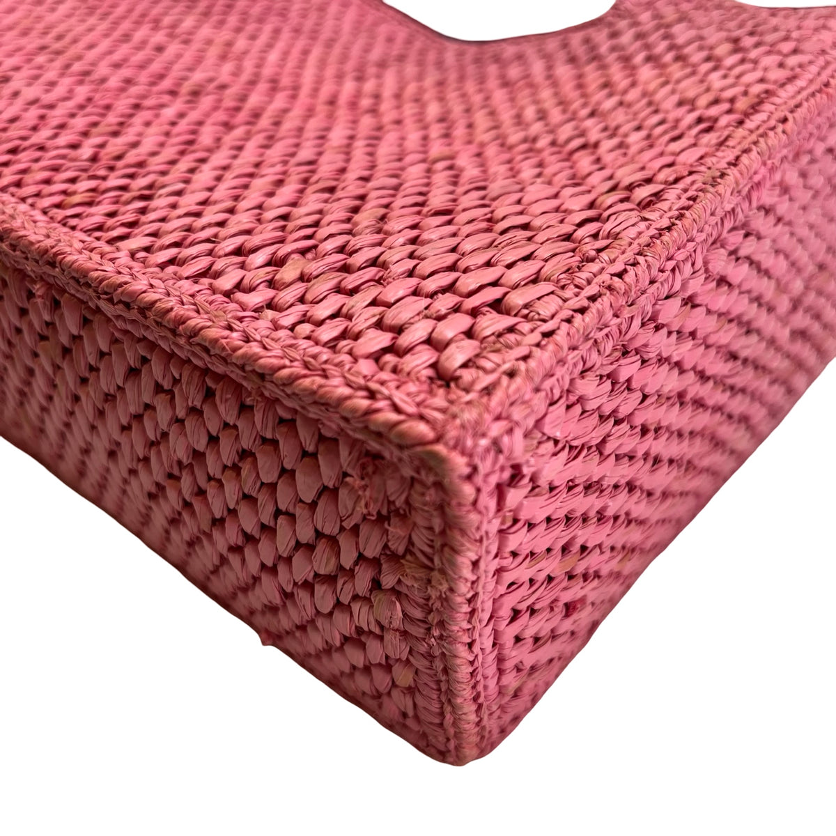 Used LOEWE Raffia Standard A4 Tote Bag Tote Bag Pink Black