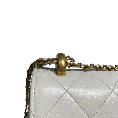CHANEL 21A WHITE PREFECT FIT SMALL 22 CHAIN SHOULDER BAG [3000532]