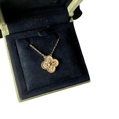 Used VAN CLEEF & ARPELS 18K Gold Alhambra Neeklace GHW