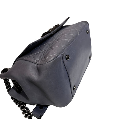 Used CHANEL Boy Shoulder Bag Grey PHW