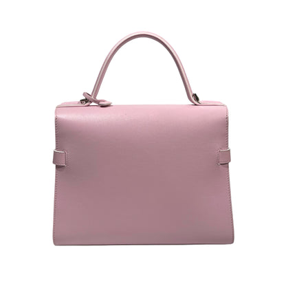 Used DELVAUX Calfskin Leather Tempete MM Shoulder Bag Pink GHW