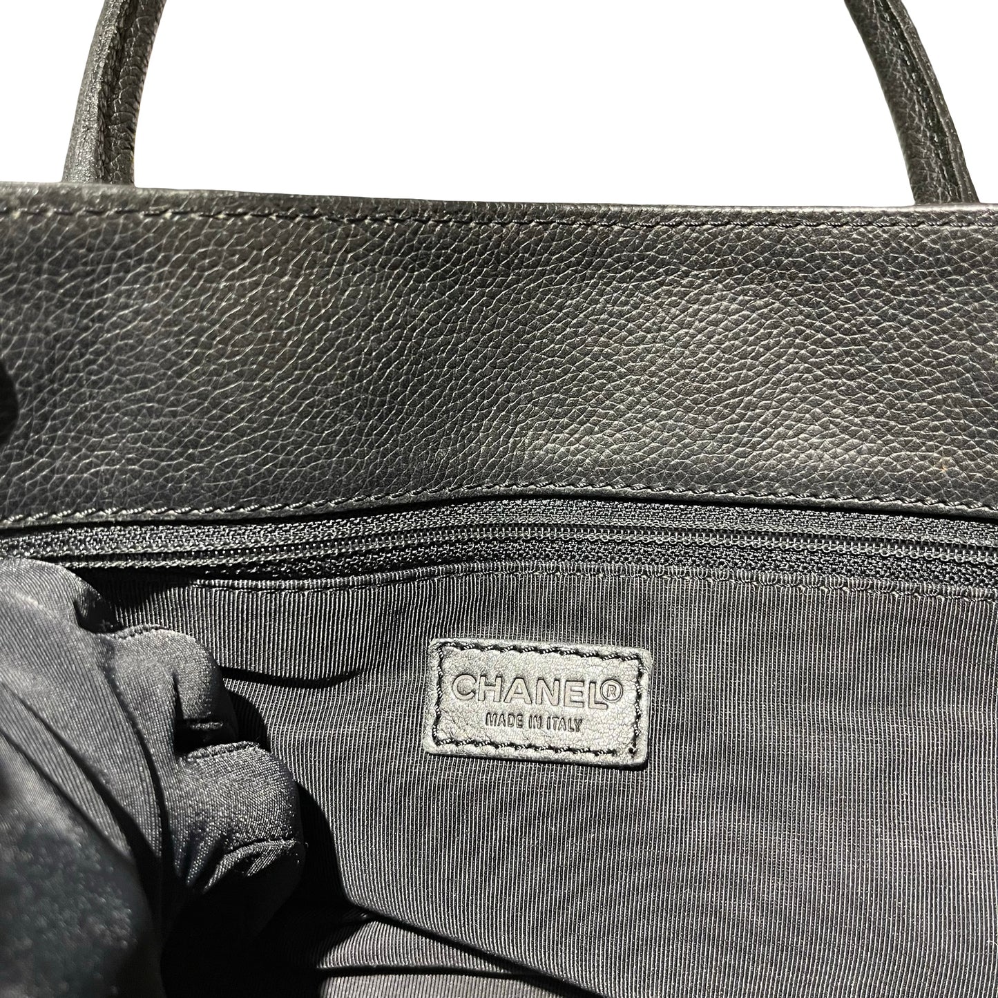 Used CHANEL Calfskin Leather Executive Tote Bag Black PHW