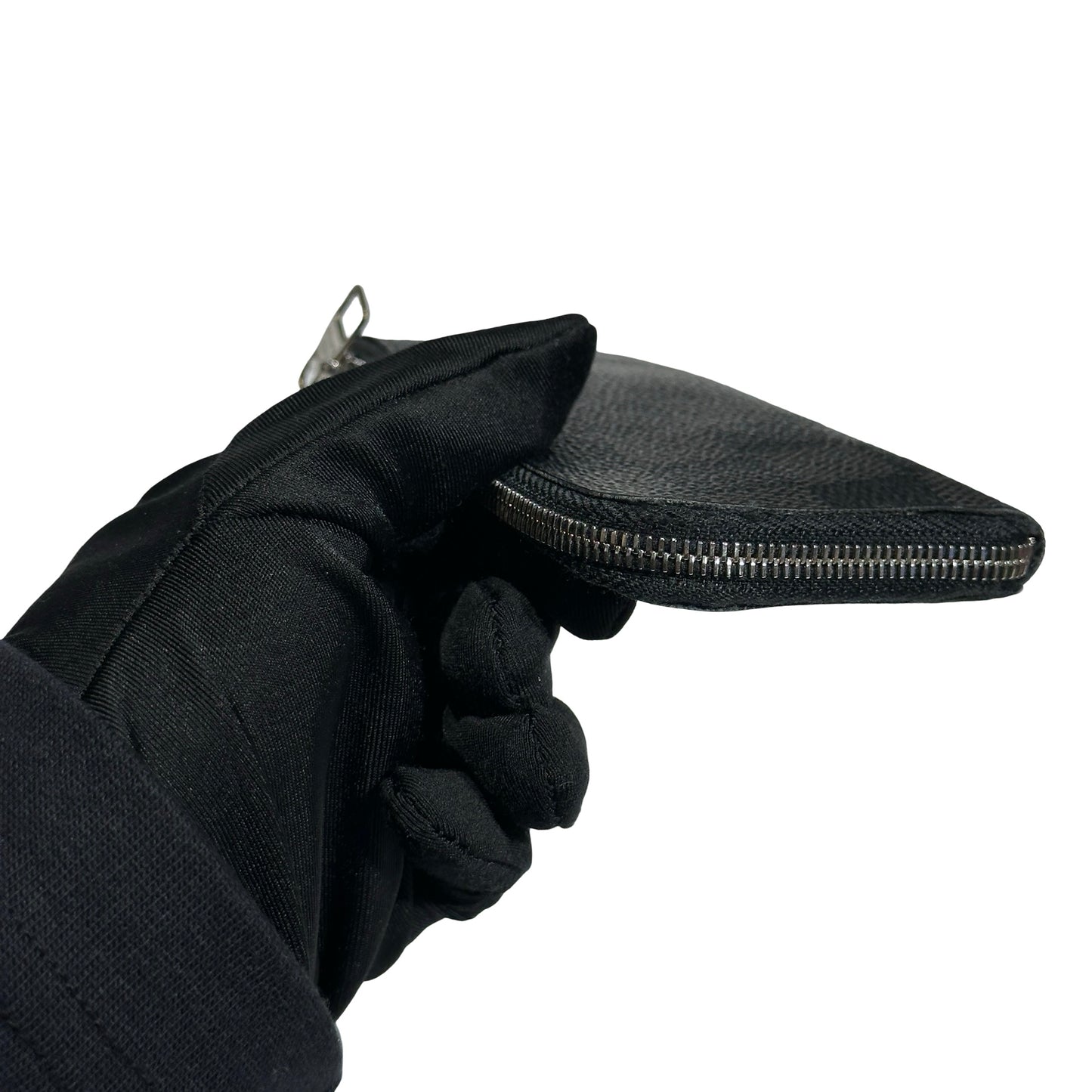 Used LOUIS VUITTON Damier Ebene Canvas KEY POUCH Pouch Black