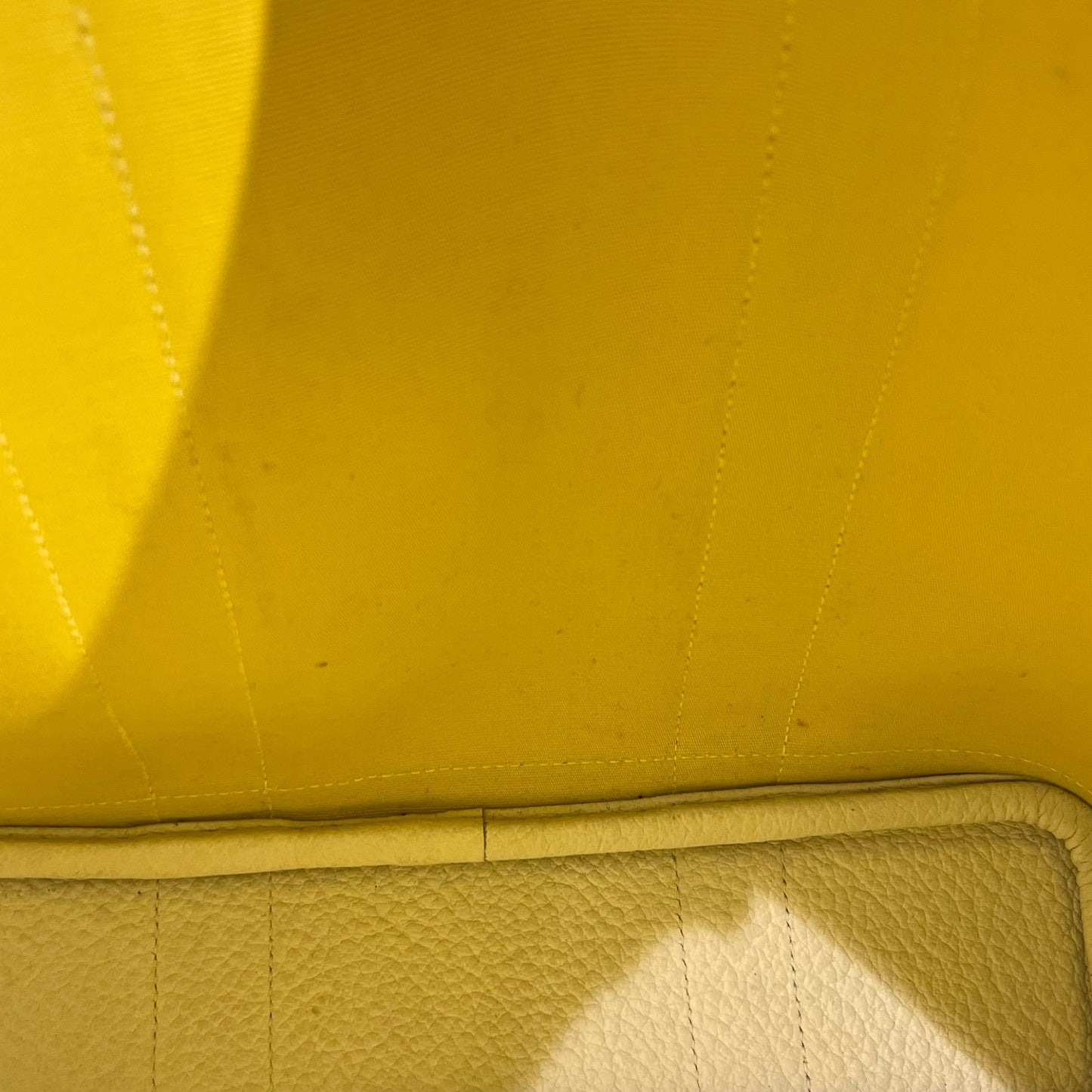 Used HERMES Canvas Leather Garden File Tote Bag Yellow White