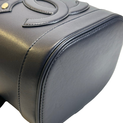 Used CHANEL Lambskin Vanity case Vanity case Navy GHW