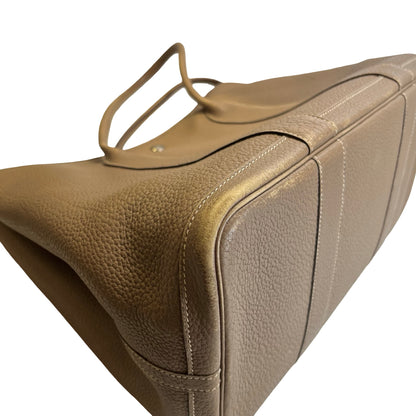 Used HERMES Negonda Leather Garden Party Tote Bag Etoupe