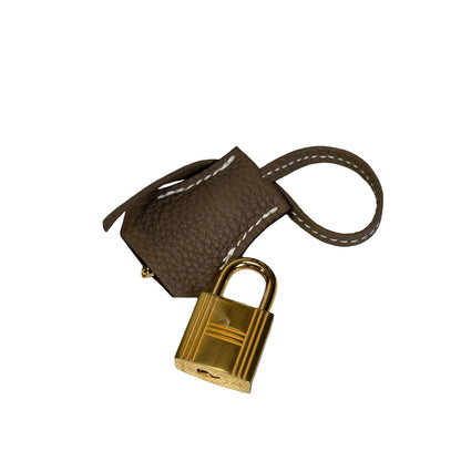 Used HERMES Togo Birkin 25 Handbag Etoupe Gold