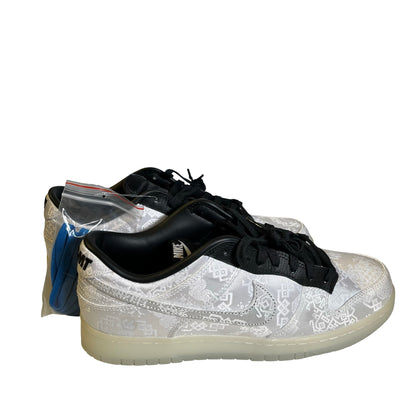 Brand New NIKE Silk Embroidery Dunk Low Clot Fragment Design Sneakers White Black