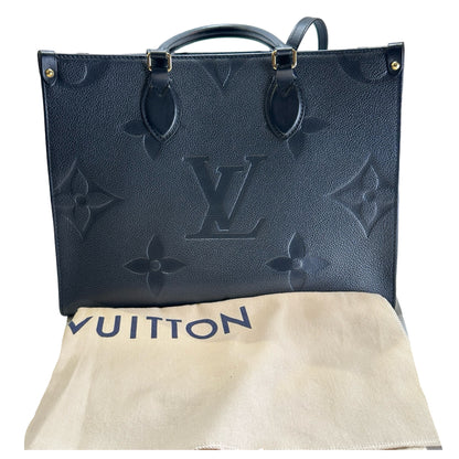 Used LOUIS VUITTON Monogram Empreinte On The Go MM Tote Bag Black GHW