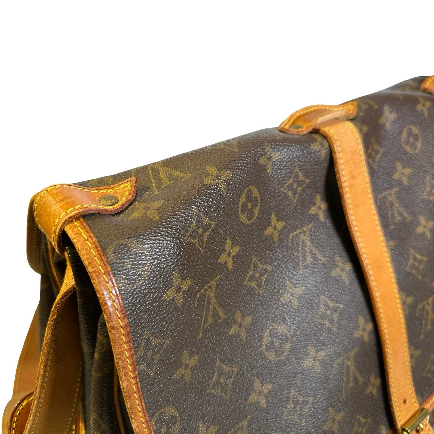 Used LOUIS VUITTON Monogram Saumur Messenger Bag Brown