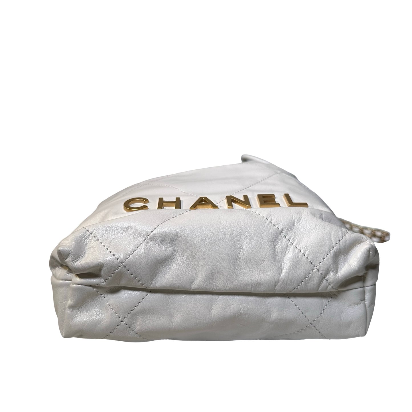 Used Chanel White Chain Shoulder Bag White GHW