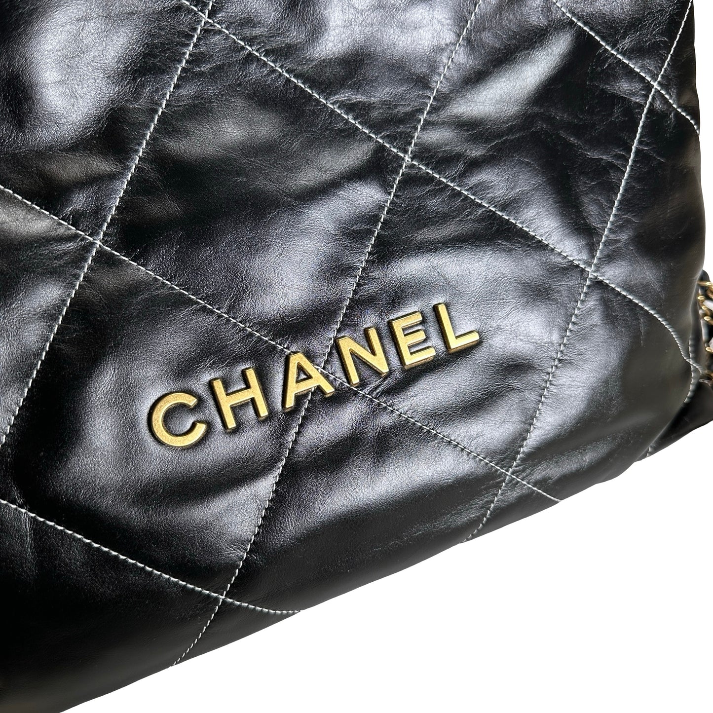Used CHANEL Lambskin 22 Backpack Backpack Black GHW