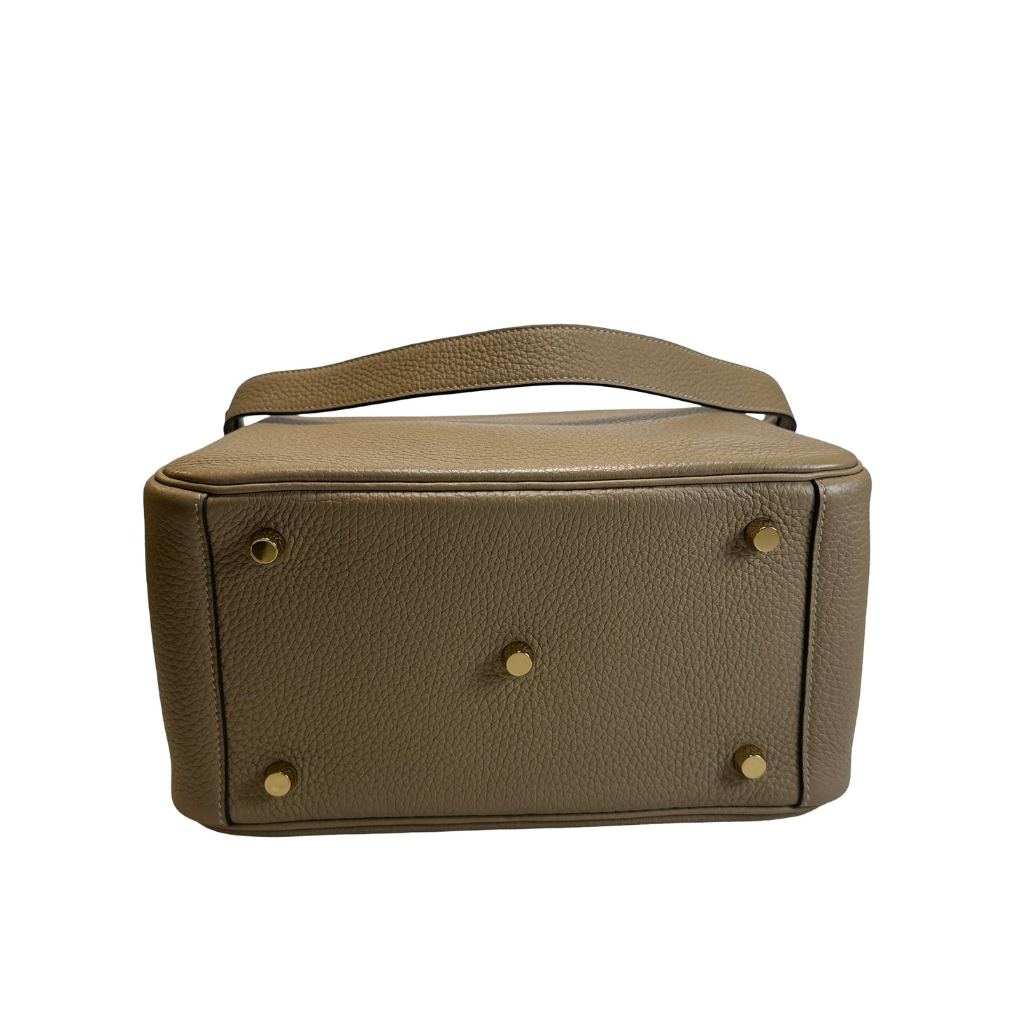 Used HERMES Leather Lindy 26 Handbag Beige Gold