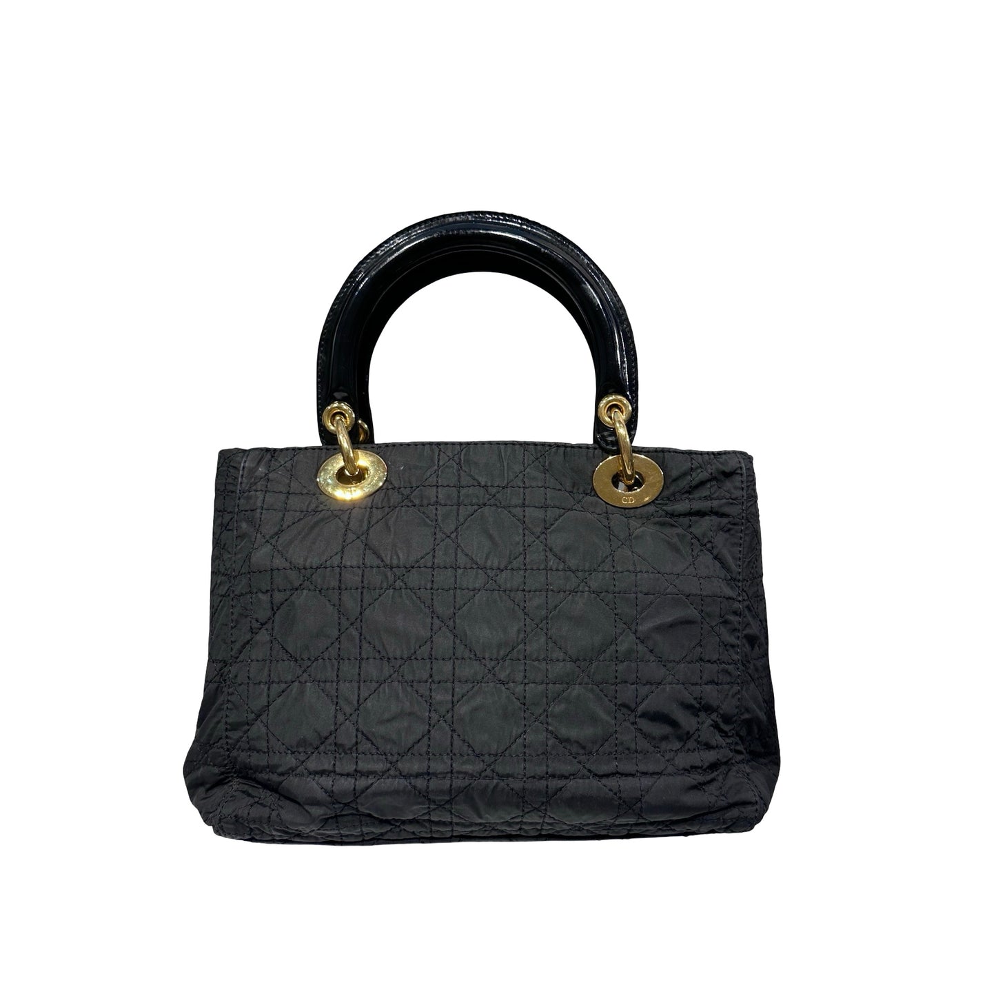 Used DIOR micro lady dior VINTAGE Handbag Black GHW