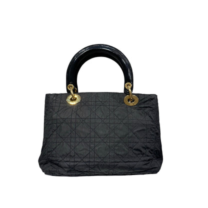 Used DIOR micro lady dior VINTAGE Handbag Black GHW
