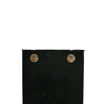 Brand New HERMES Ex Libris Earrings Gold