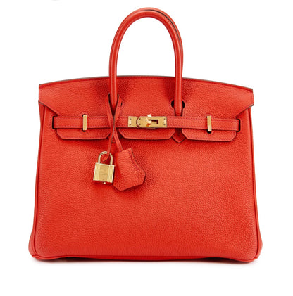 Used HERMES Epsom Birkin Handbag Orange
