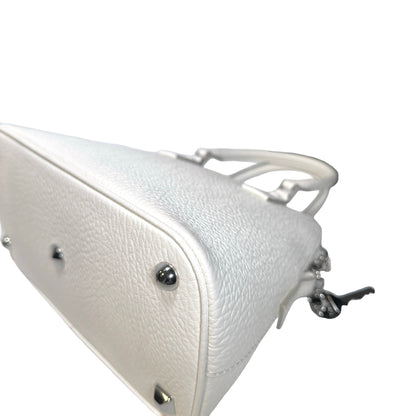 Used MAISON MARGIELA Textured Leather 5AC Classique Mini Bag Handbag White PHW