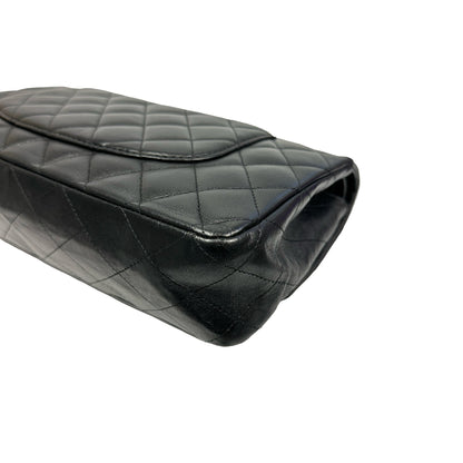 Used Chanel Calfskin Leather CF 25 Shoulder Bag Black GHW