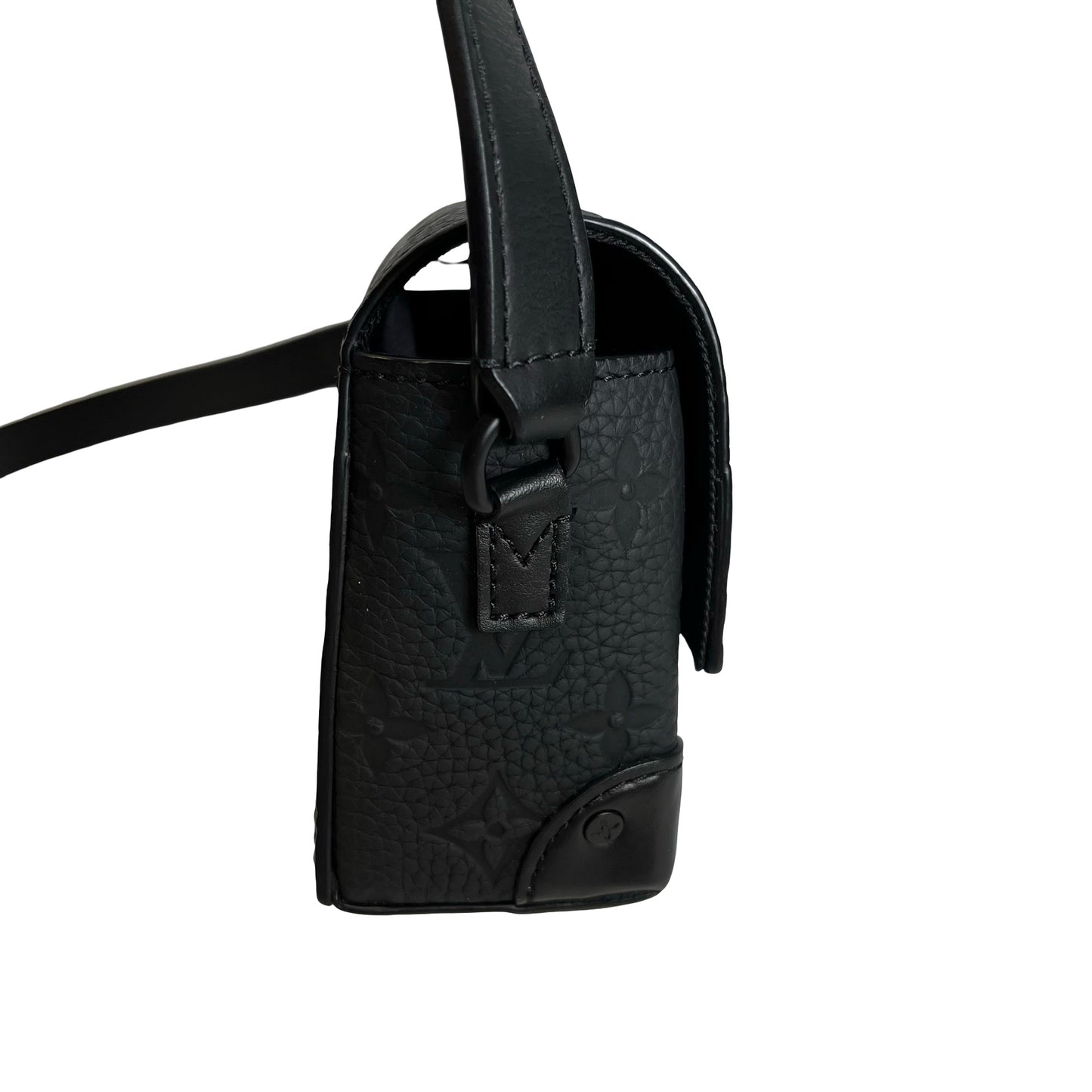 Used LOUIS VUITTON Monogram Taurillon Mini Soft Trunk Crossbody Bag Black