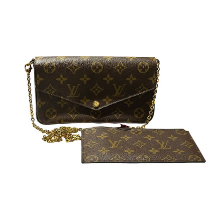 Used LOUIS VUITTON Félicie Pochette Clutch Bag Brown GHW
