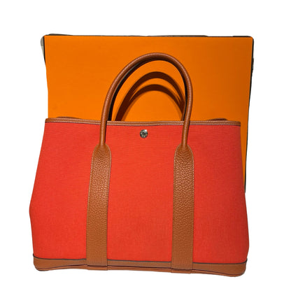 Used HERMÈS GP36 Tote Bag Red Brown PHW