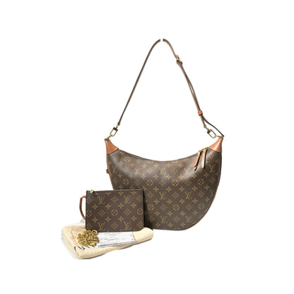 Used Louis Vuitton Monogram Canvas Loop Hobo Bag Brown GHW