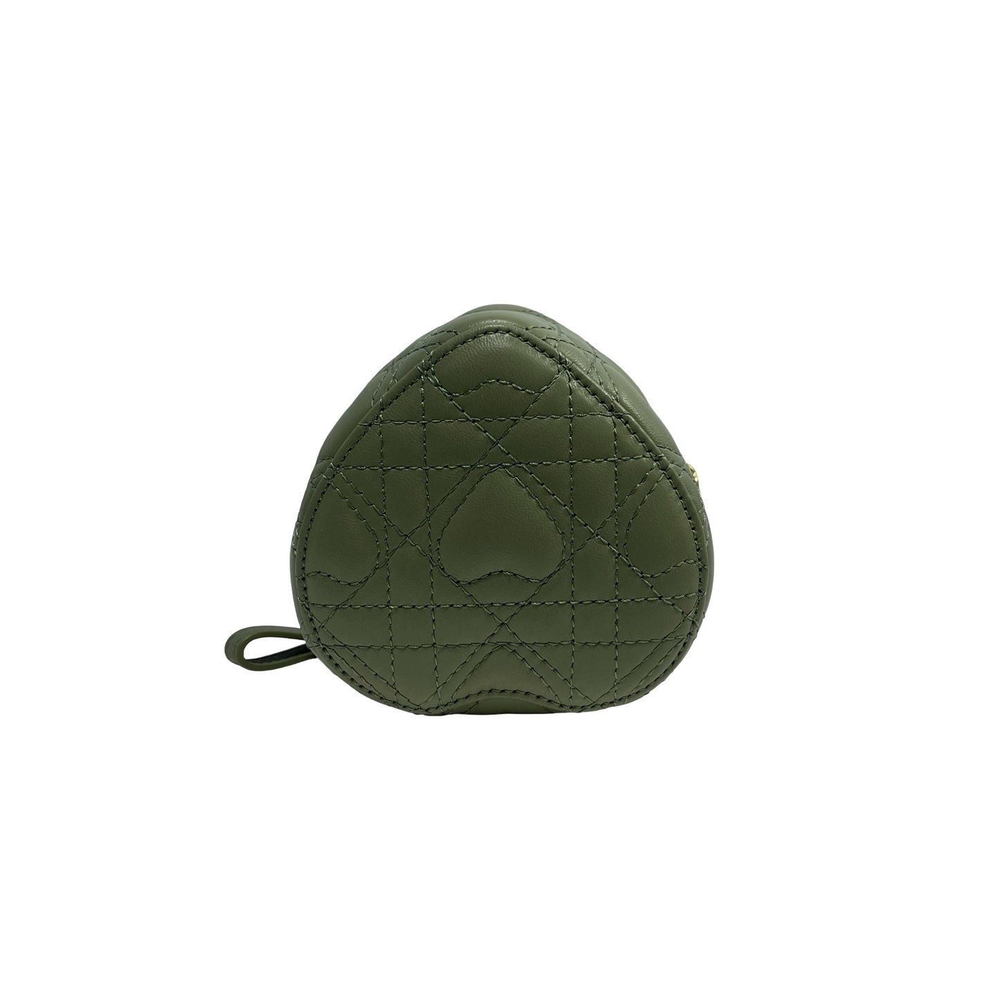 Used DIOR Cannage Lambskin Lady Dior Micro Vanity Case Vanity case Green GHW
