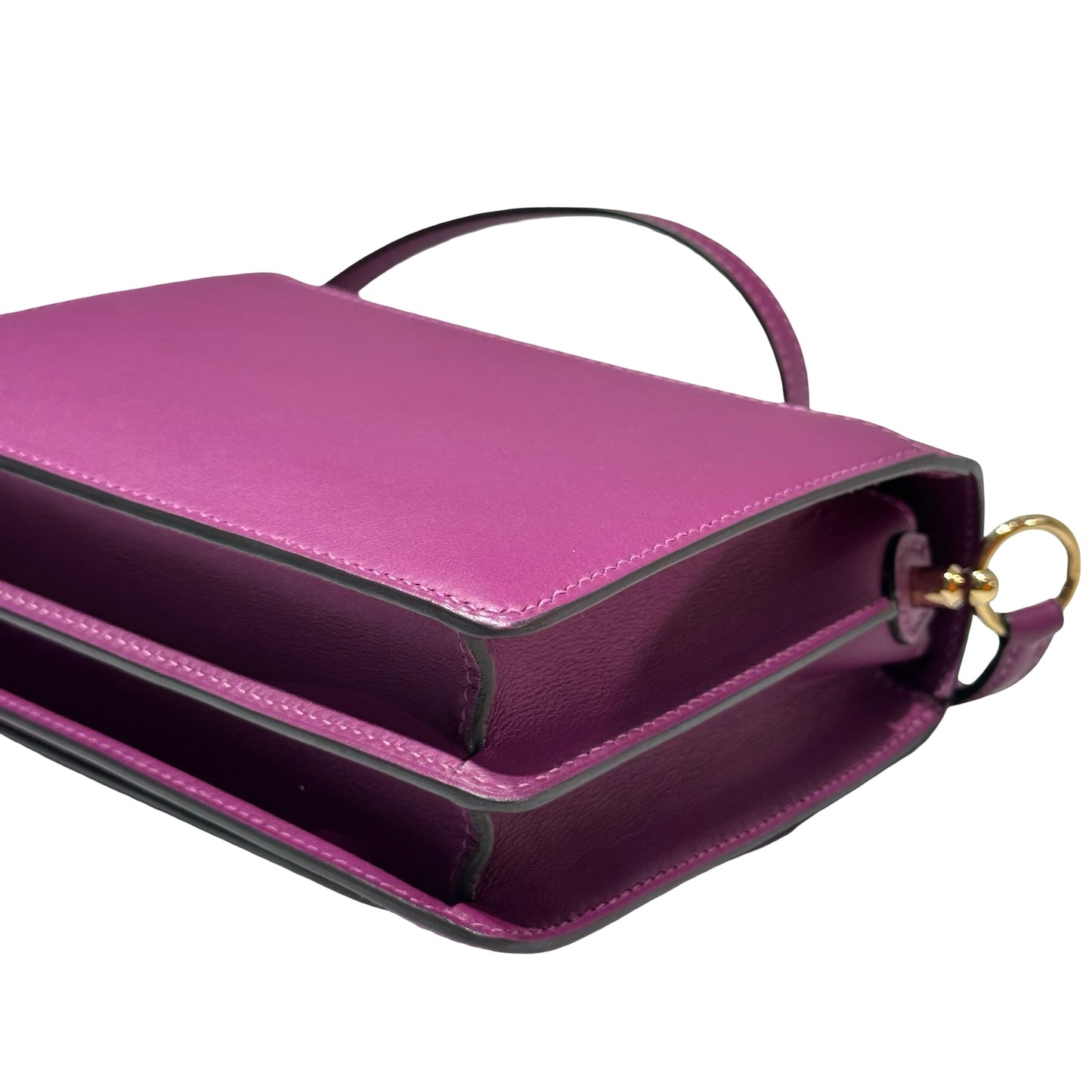 Used HERMÈS MINI ROULIS Cross Body Bag Purple GHW