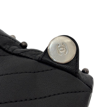 Used CHANEL Lambskin Studded Stud Wars Backpack Backpack Black Silver