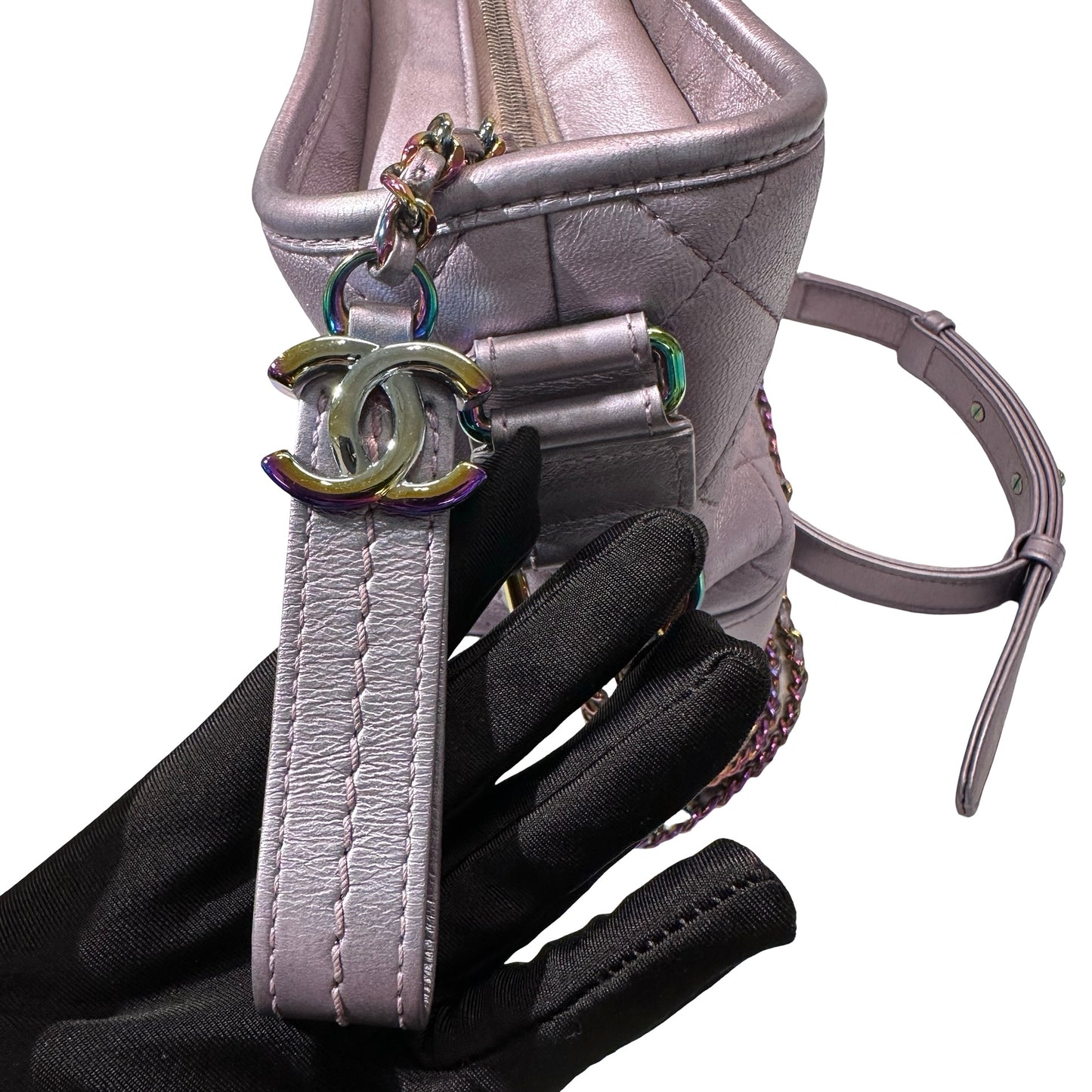 Used CHANEL Gabrielle Shoulder Bag Light purple Rainble HW