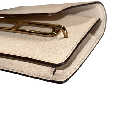 Used HERMES Clemence Roulis Mini Cross body bag White