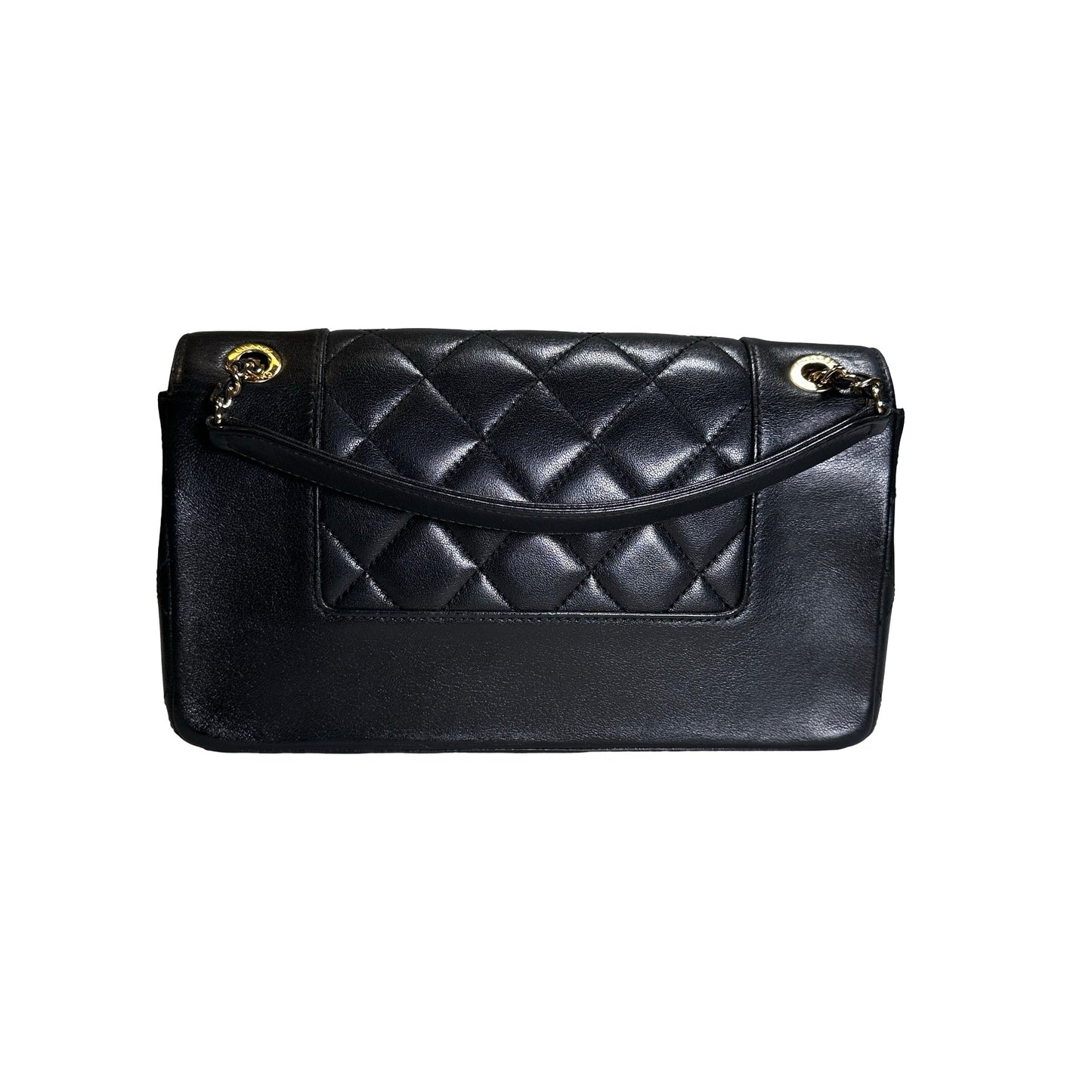 Used CHANEL Quilted Caviar Diana Flap Chain Shoulder Bag Black GHW