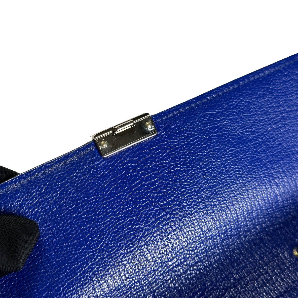Used HERMES Chevre Clic 16 Crossbody Bag Blue，PHW