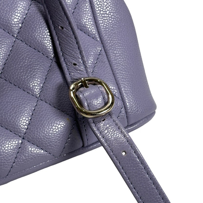 Used CHANEL Quilted Caviar Duma Backpack Purple Gold