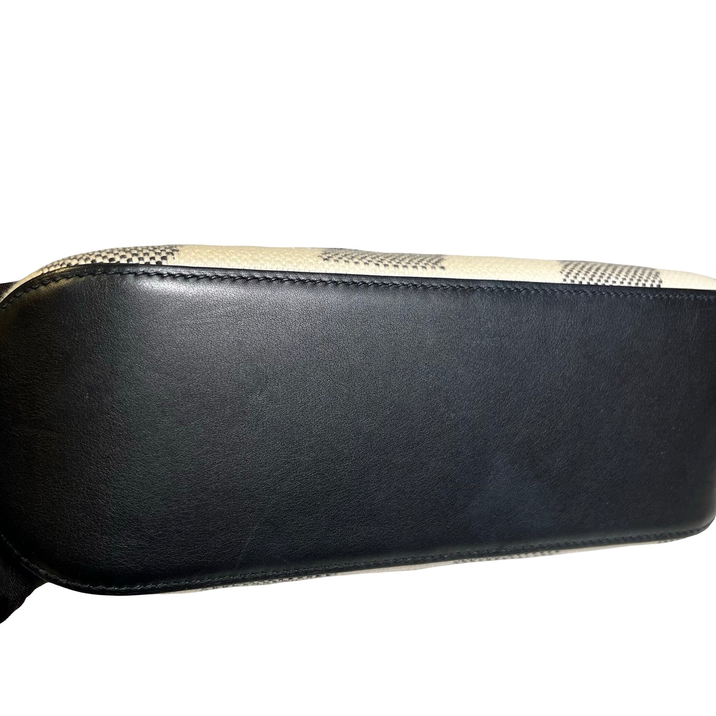Used HERMÈS Canvas Cabas H En Biais 27 Cross Body Bag Black White
