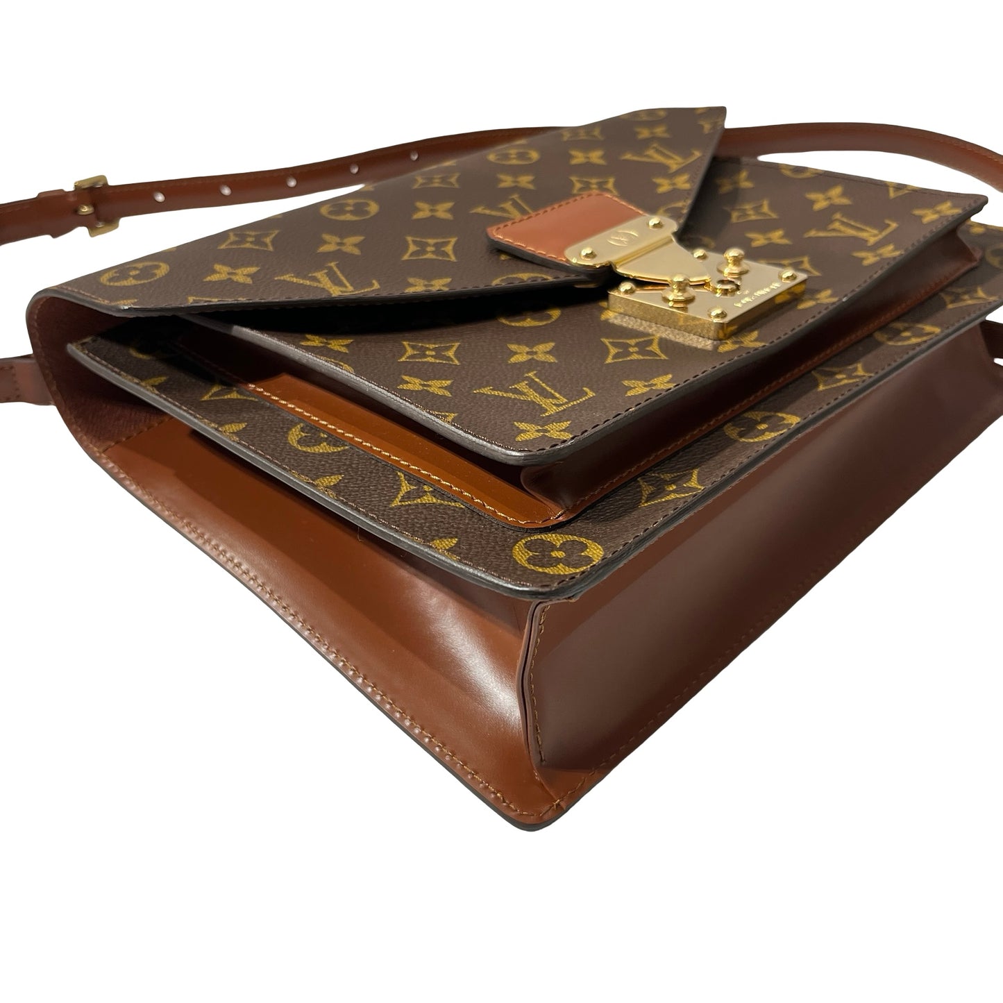Used LOUIS VUITTON MONCEAU Cross Body Bag Brown GHW