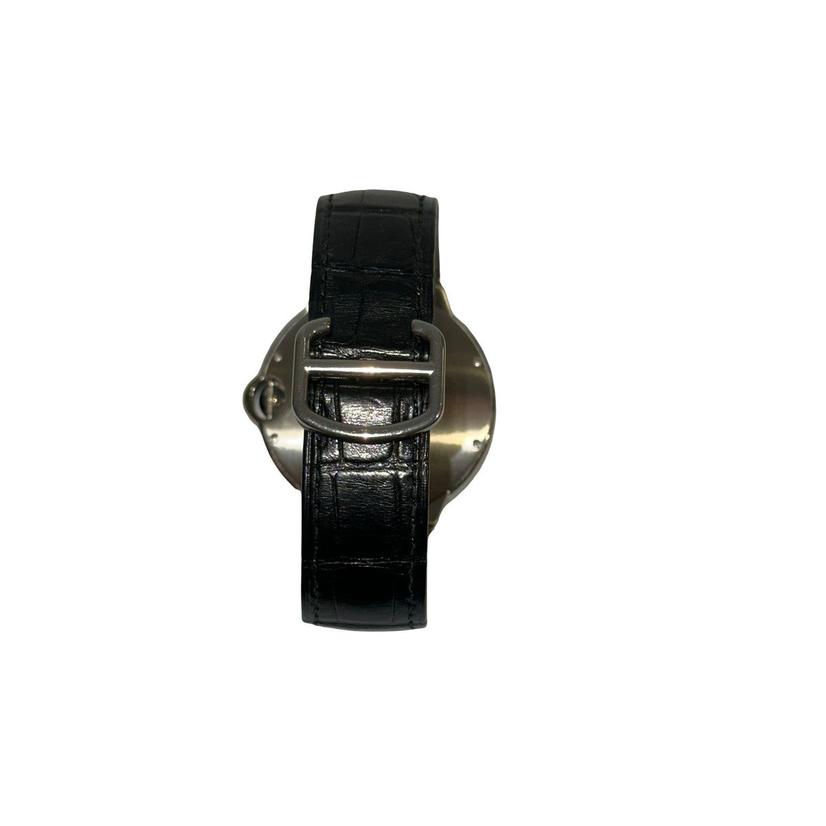Used CARTIER Leather Ballon Bleu 40mm Watch Silver Black