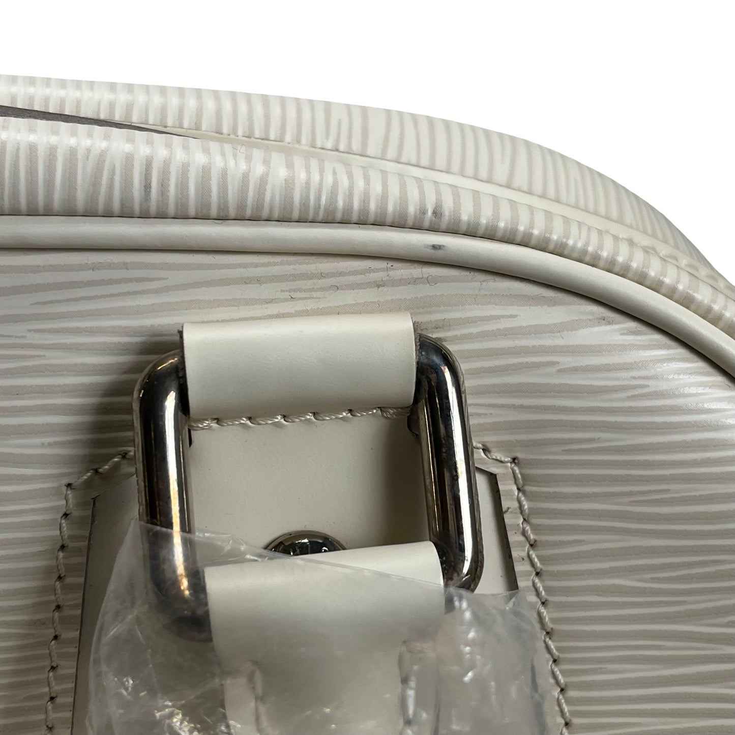 Used LOUIS VUITTON Epi Epi Montaigne PM Handbag White