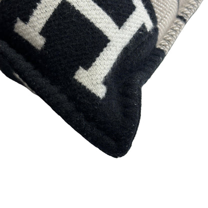 Used HERMES Avalon Cushion Accessories Black White