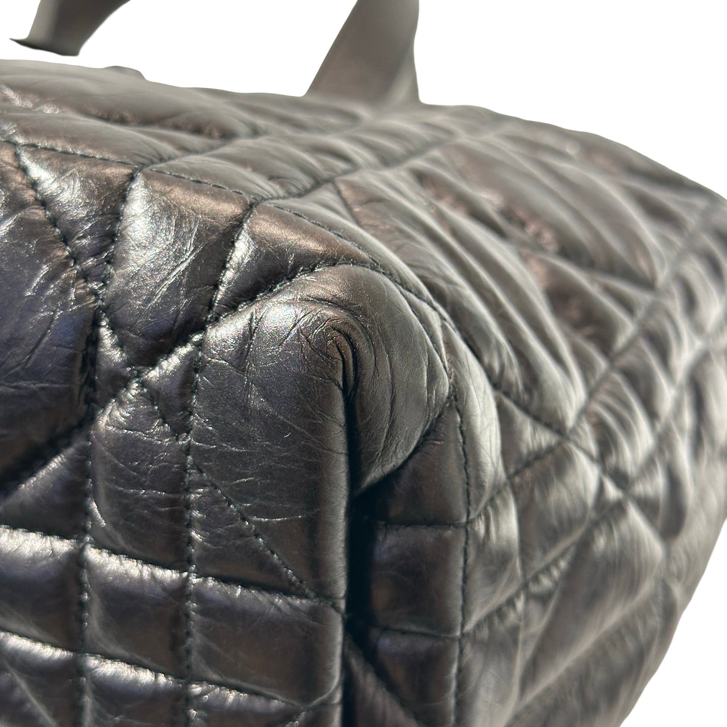 Used DIOR Lambskin Leather SO BLACK TOUJOURS MEDIUM Shoulder Bag Black