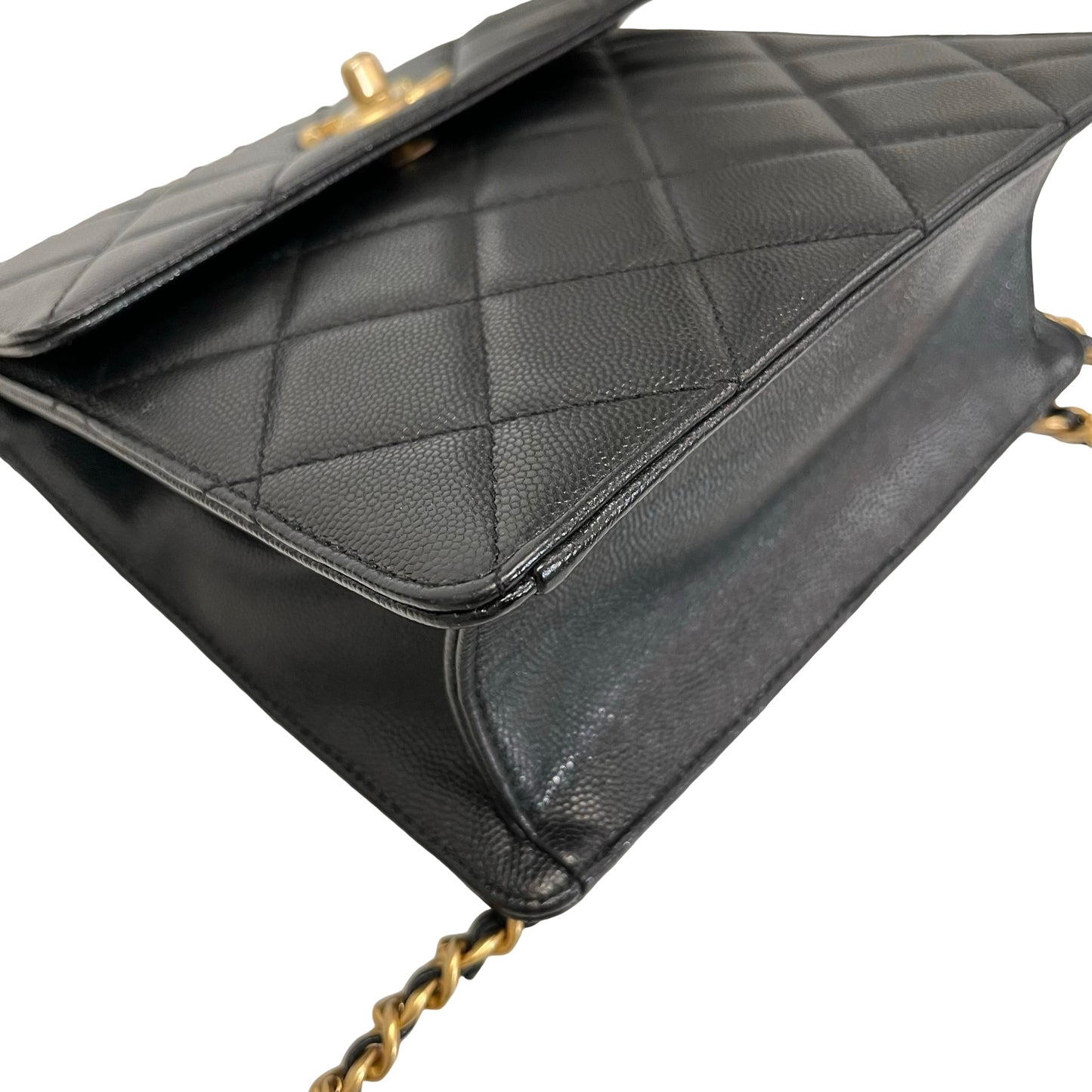 Used Chanel Caviar 23A Backpack Black GHW