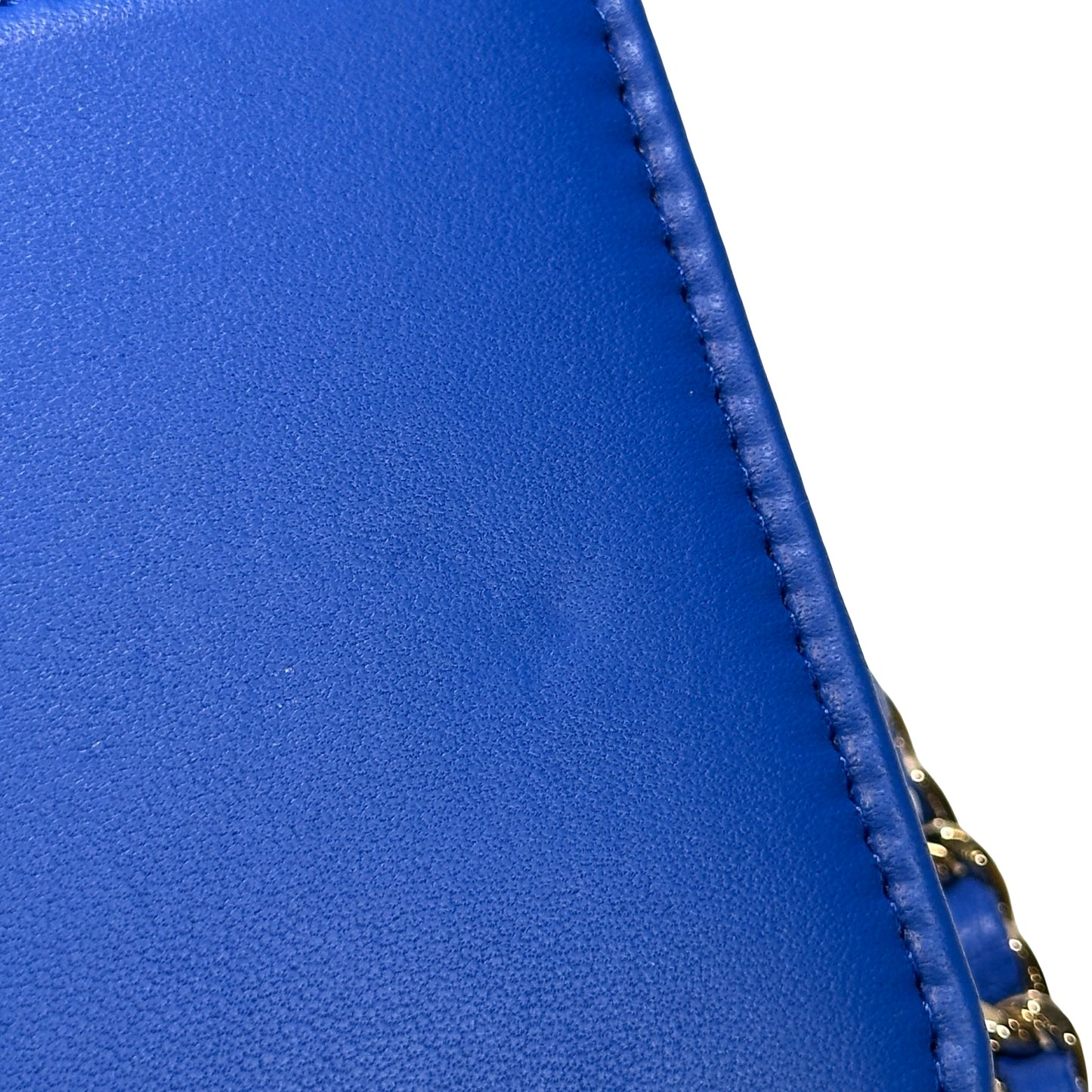 Used Chanel Lambskin Leather WOC Chain Shoulder Bag Navy Blue GHW