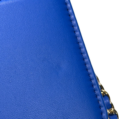 Used Chanel Lambskin Leather WOC Chain Shoulder Bag Navy Blue GHW